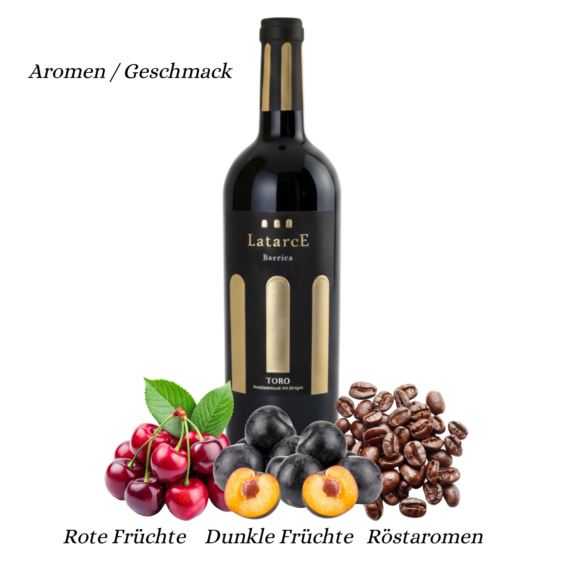 Latarce | Barrique Rotwein D.O. Toro | 100% Tempranillo | 9 Monate Französische & Amerikanische Eiche | 1 Flasche 75cl | 15% vol.