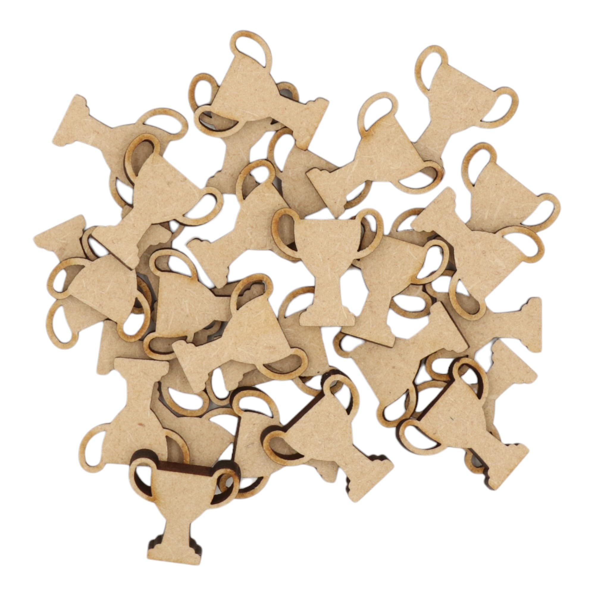 Wooden Trophy Cup Multiple Sizes - MDF Craft Shape Blank Decoration Embellishments Laser Cut DoodleTech (Size: 80mm / Pack: 50)