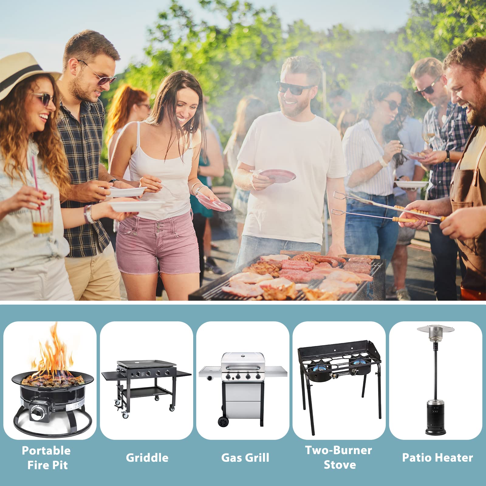 SHINESTAR Przedłużenie węża propanowego 12 FT do urządzeń propanowych wyposażony w 3/20.3 cm męską flarę - grill gazowy, zastosowanie kampera, grzejnik, palnik itp. Elastyczny i wytrzymały