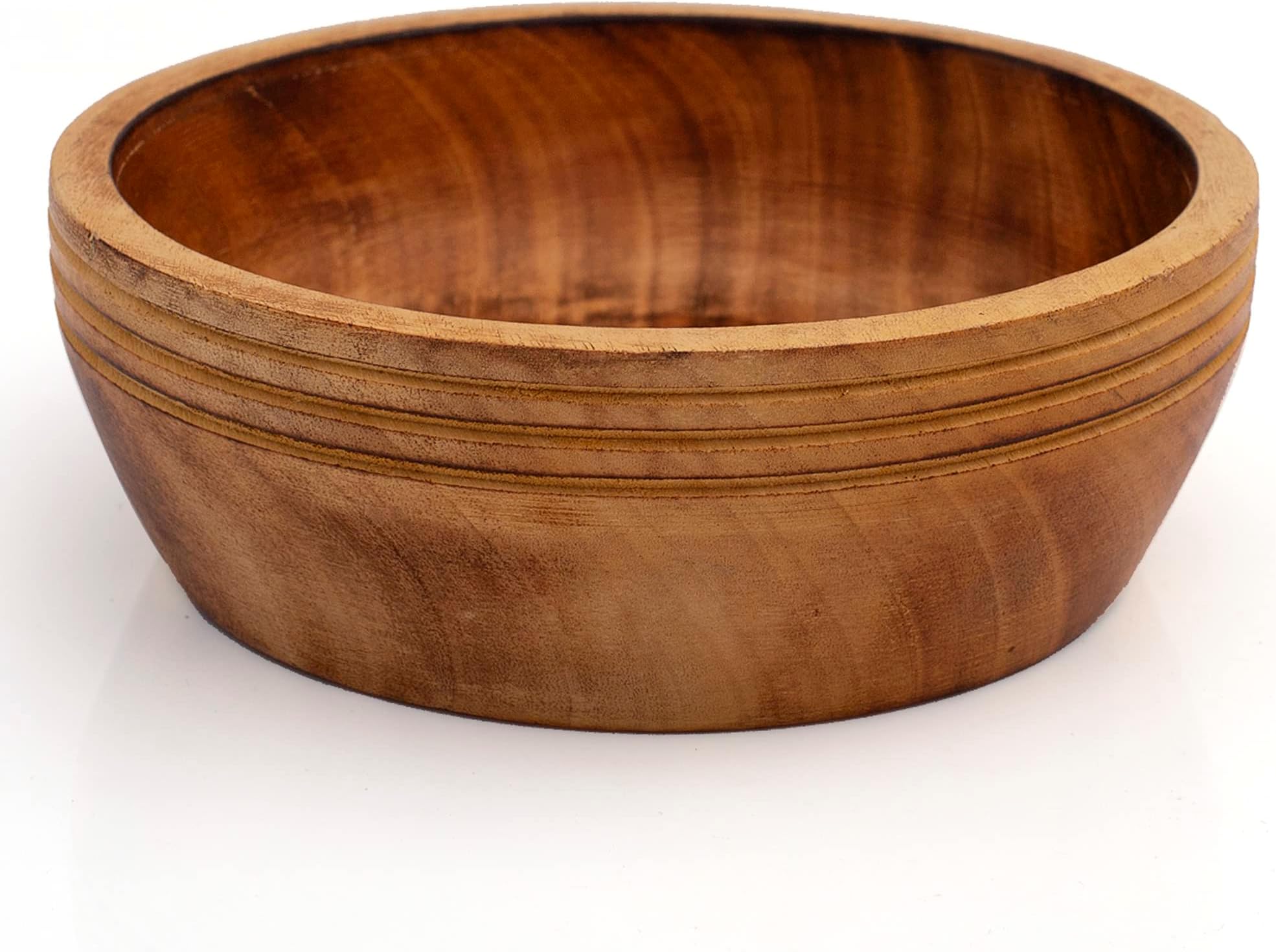 The Great Indian Bazaar Handmade 6 x 2 Decorative Wood Snack Serving Bowl For Dry Fruits Chips Coffee Table Countertop Display Key Bowl Tableware Kitchen Living Room Home Decor Accents Dinnerware