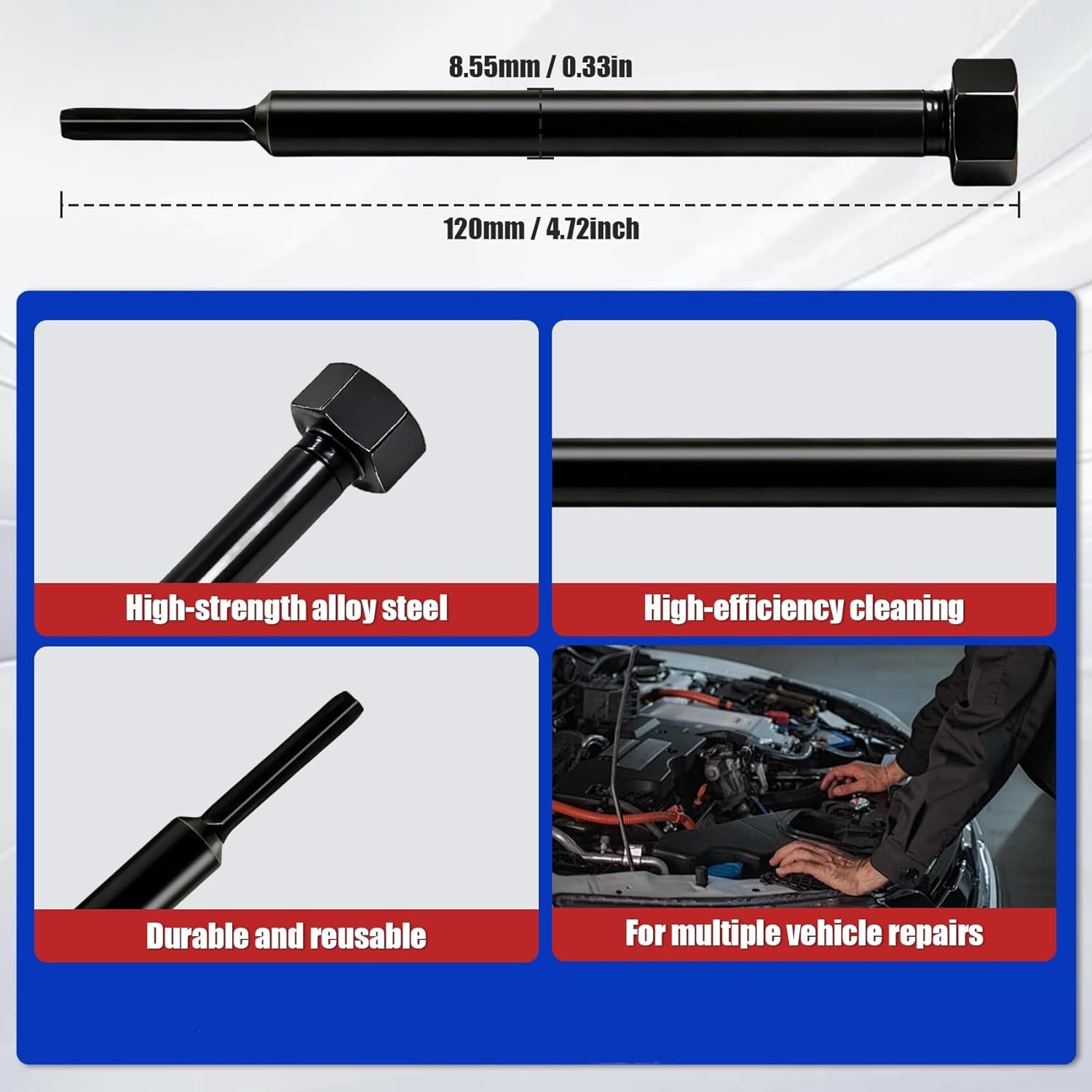 GM-52074 EN-52074 Glow Plug Bore Reamer, Compatible with 6.6L L5P 3.0L LM2 LZ0 Duramax Engines, Glow Plug Bore Carbon Remover, Replacement for Kent-Moore OTC-7223
