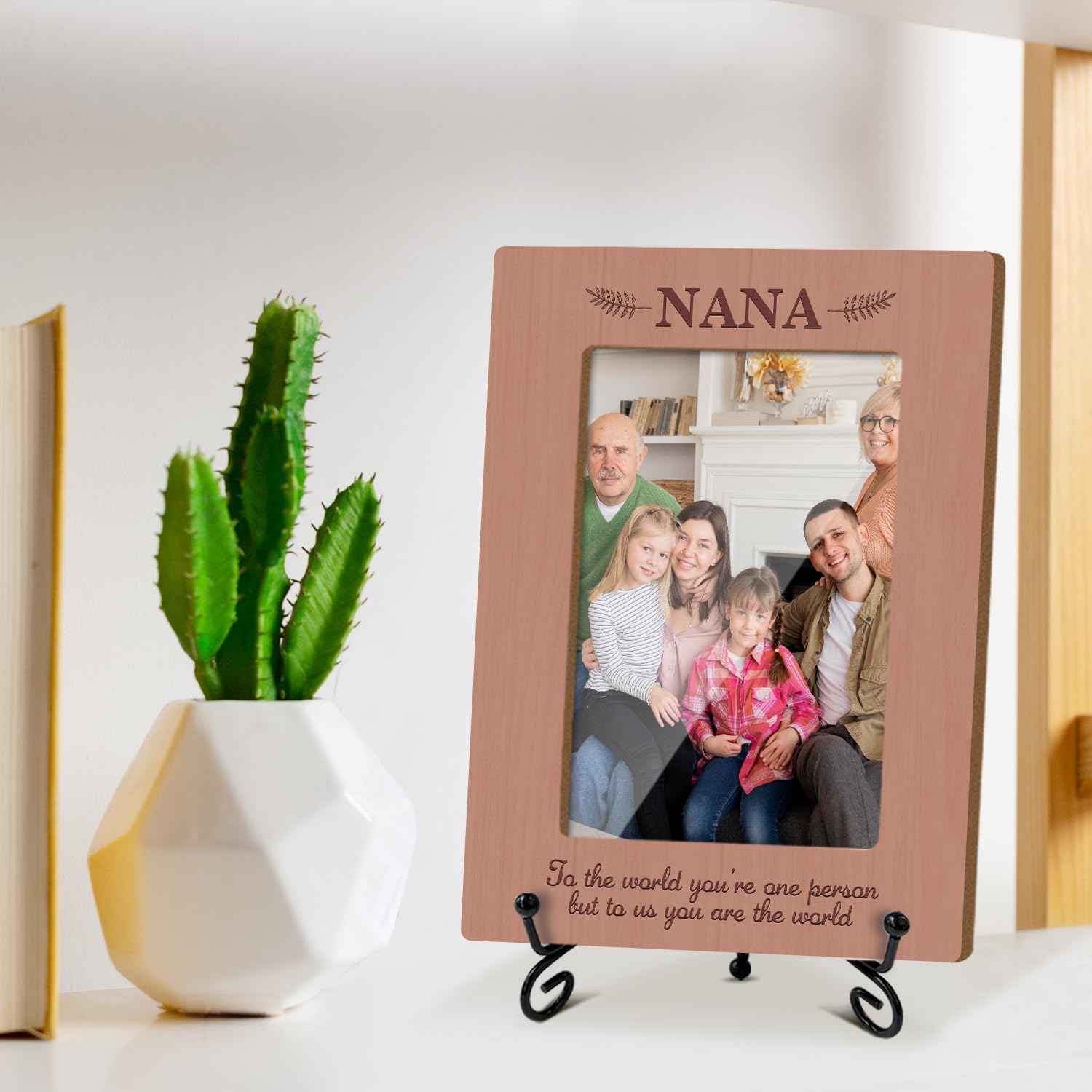 Nana Picture Frame, Wooden Photo Frame with Stand, Birthday Gifts for Women Grandma Nana Mimi, Home Office Desk Decor Photo Frame Tabletop Display -xk13 - Image 5