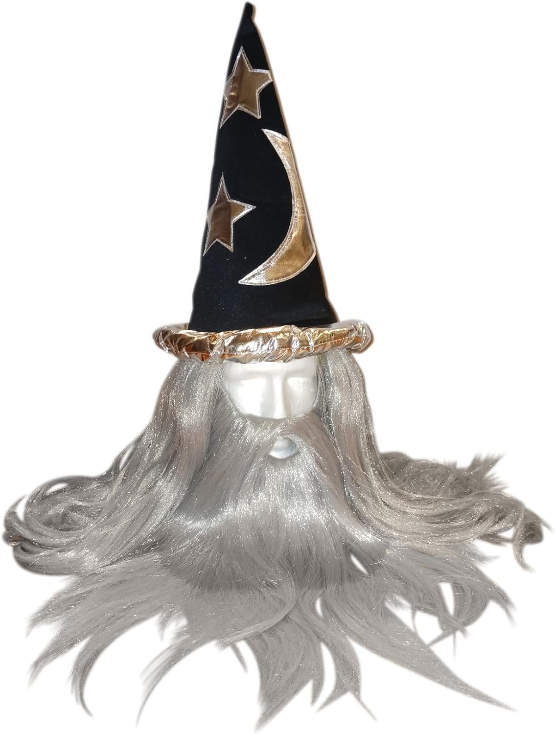 HandinHandCreations Adult Wizard Wig and Long Beard with Wizard Merlin Sorcerer Costume Hat - All Included - Image 3