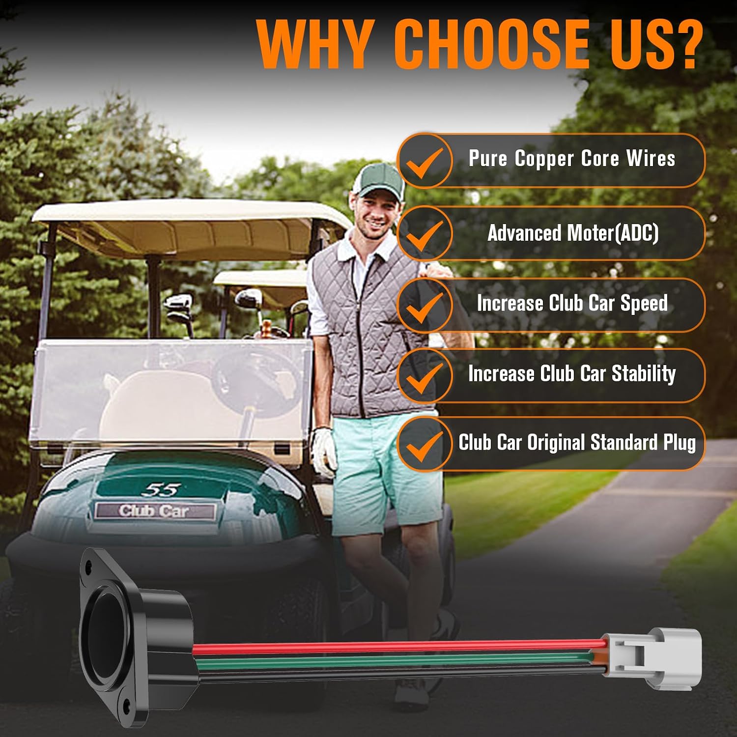 Golf Cart High Speed Magnet Speed, Club Car IQ Speed for 48V DS&Precedent 2004-Up Golf Cart Models with ADC Motor, OEM# 102704901, 102265601