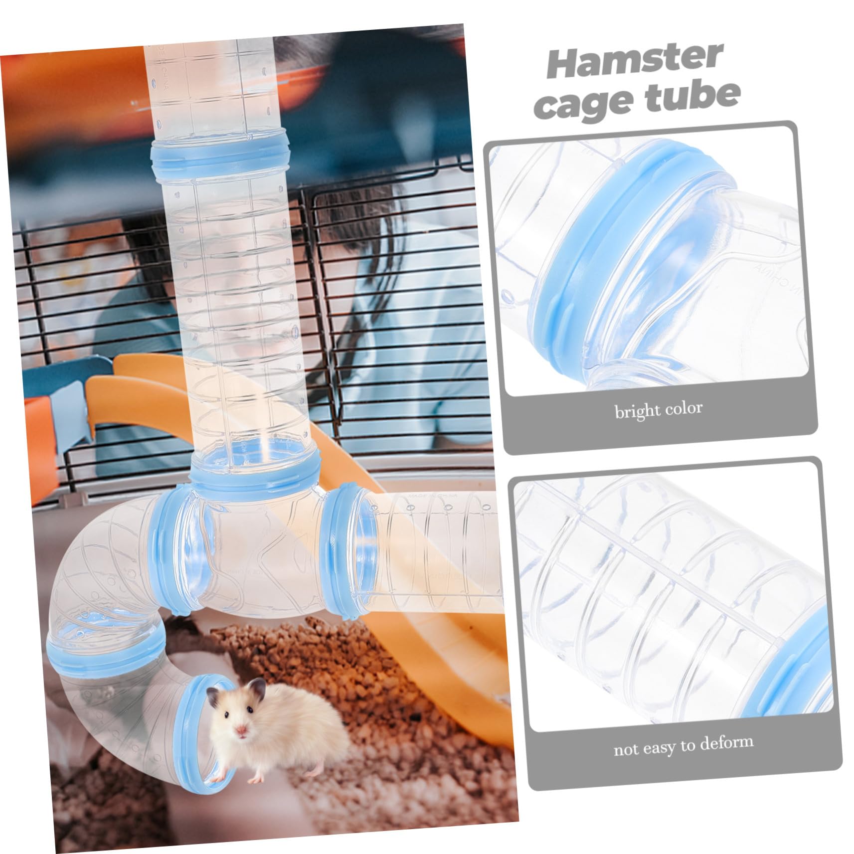 Lurrose 2 Sätze DIY Hamstertunnel Transparent Kratzfestes Kunststoffrohr Fördert Bewegung und Beobachtung Geeignet für Hamster Eichhörnchen Igel und Kleintiere Kreatives Käfigzubehör