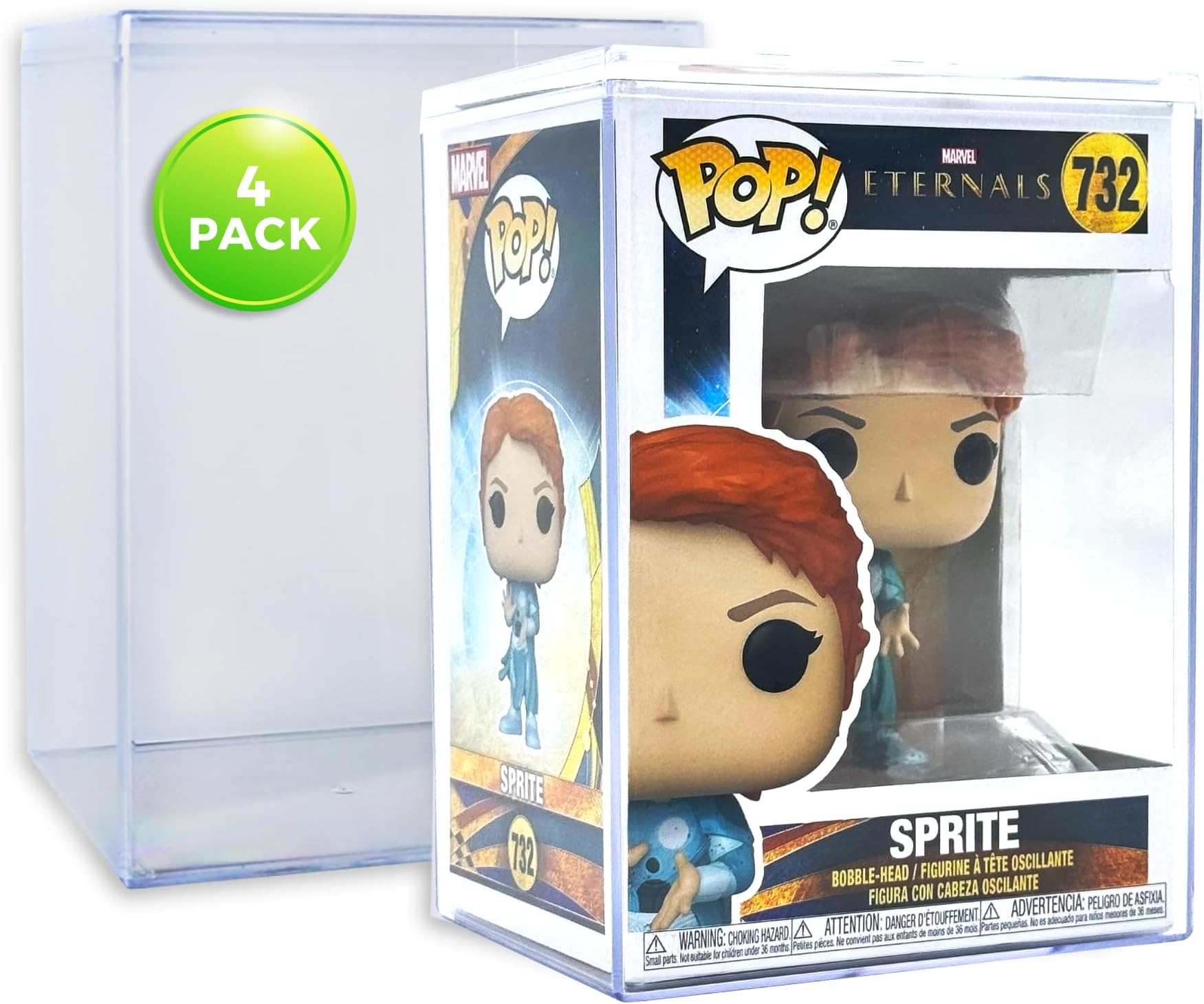 4-Pack Hard Acrylic Funko Pop Protector Display Case (4"), Stackable Display Case, Crystal Clear, 2.5mm Thick, Made in USA by Gary Plastic Packaging