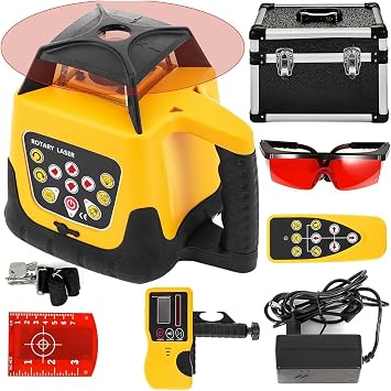 Rotary Laser Level Kit with 500m Range Self-Leveling for Outdoor Construction and Industry Measuring