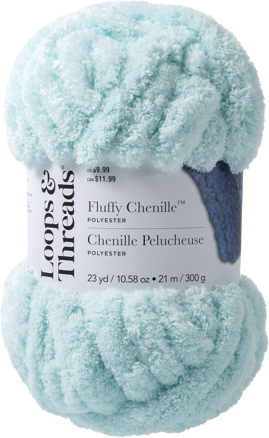 Loops & Threads Fluffy Chenille Yarn – Jumbo (7) 100% Polyester, Soft Fuzzy Yarn for Knitting & Crochet Blankets, Hats, Plushies & Sweaters, 23 yd / 10.58 oz Skein, 6 Pack