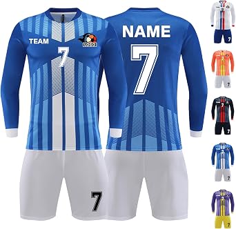 LAIFU Custom Football Kit for Kids Youth Adults Personalised Football Uniforms with Name Number Team