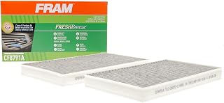 FRAM Fresh Breeze Cabin Air Filter Replacement for Car Passenger Compartment w/ Arm and Hammer Baking Soda, Easy Install, CF8791A for GM Truck Vehicles , white
