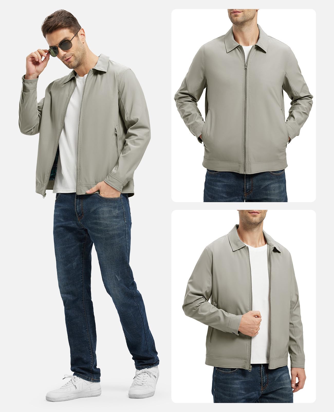 Rdruko Bomberjacke Herren Übergangsjacke Leichte Sommerjacke Blouson Jacke Sommer Frühling Herbst Windbreaker