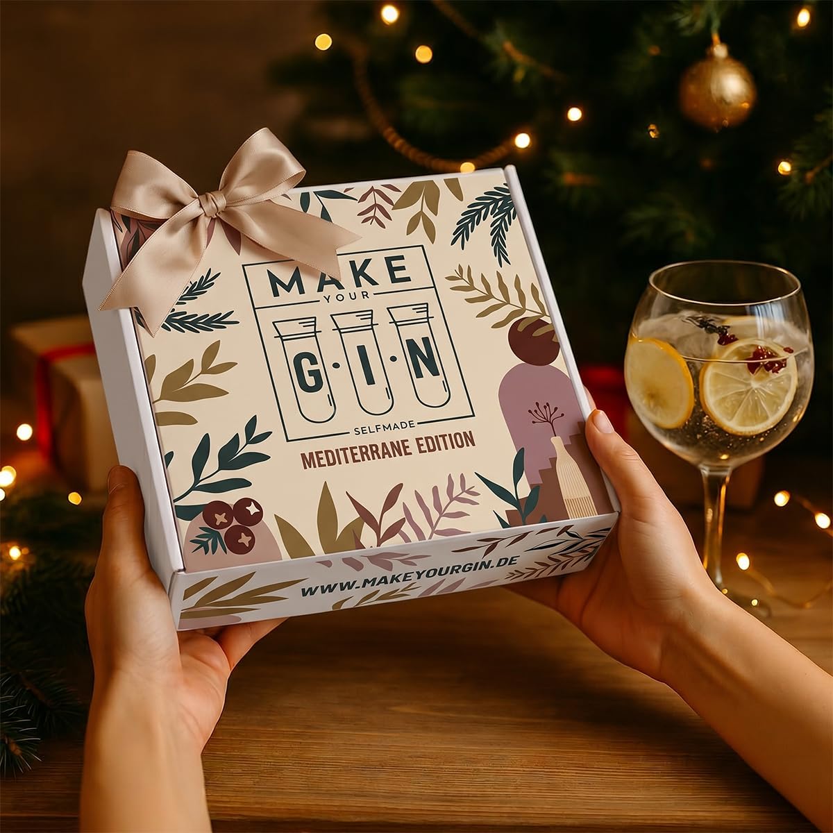 Make Your Gin Geschenkset - MEDITERRANE EDITION Gin zum Selbermachen - Botanicals + Bar Trichter + Anleitung mit Rezept