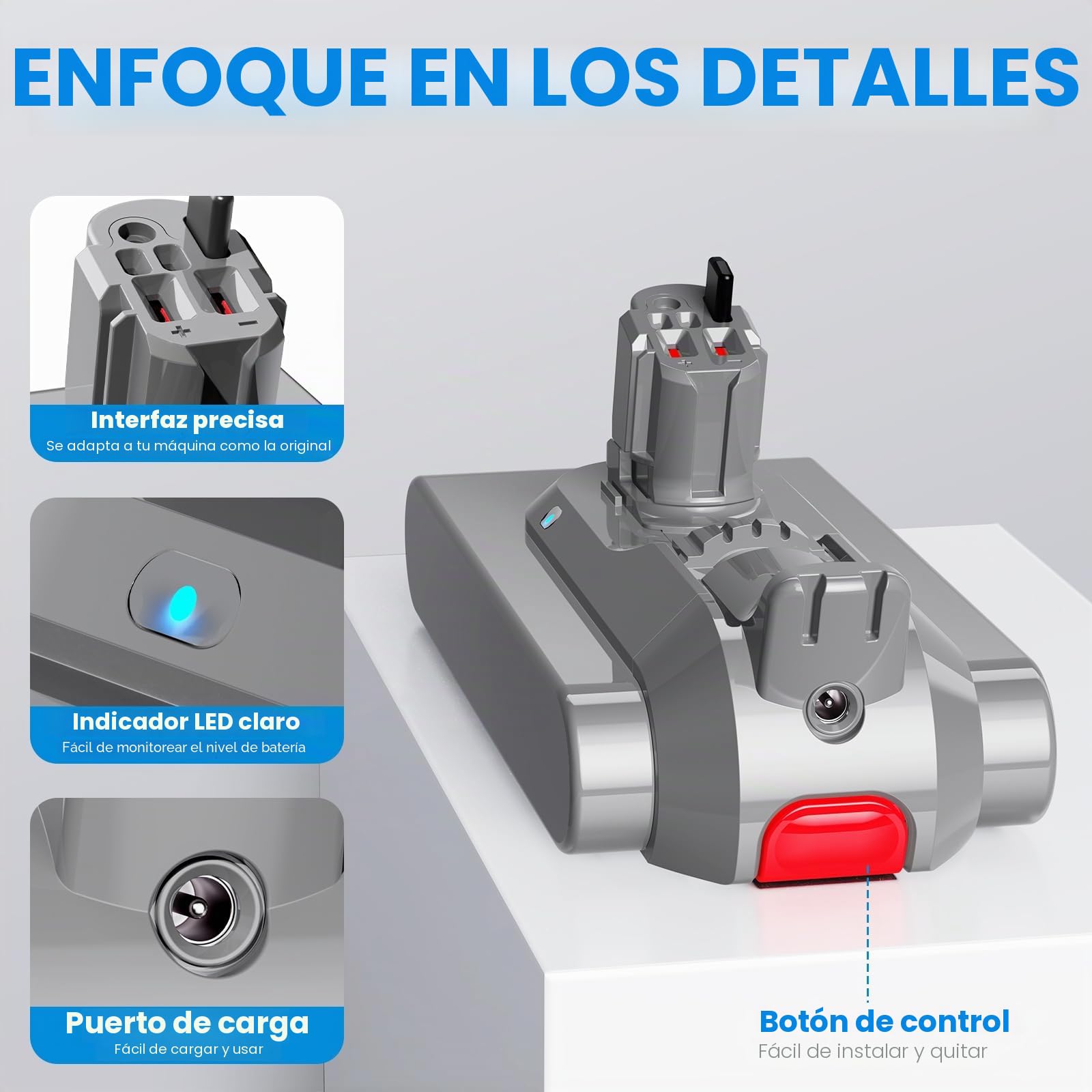 3900mAh Batería con clic V11 para Dy Batería SV15, ASUNCELL Batería de repuesto para V11 Torque Drive Outsize Absolute Extra V15 Detect Absolute Extra SV15 SV16 SV22 Aspiradoras