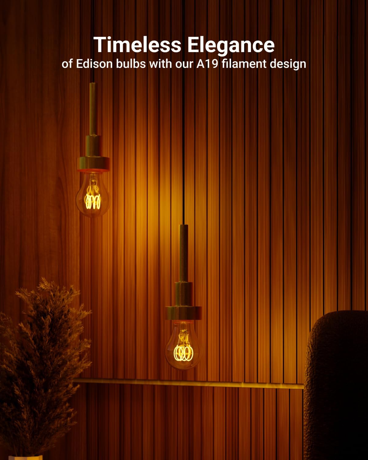 Sunco 6 Pack Vintage LED Edison Bulbs, E26 Spiral Filament Light, 5.5W=40W, 2200K Amber Light, Dimmable, 450 LM, 25000 Lifetime Hours ETL