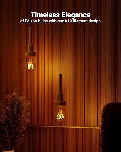 Miniatura 2 de Sunco - Paquete de 6 bombillas LED Edison vintage, luz de filamento en espiral E26, 5.5 W  40 W, luz ámbar de 2200 K, regulable, 450 LM, 25000 horas