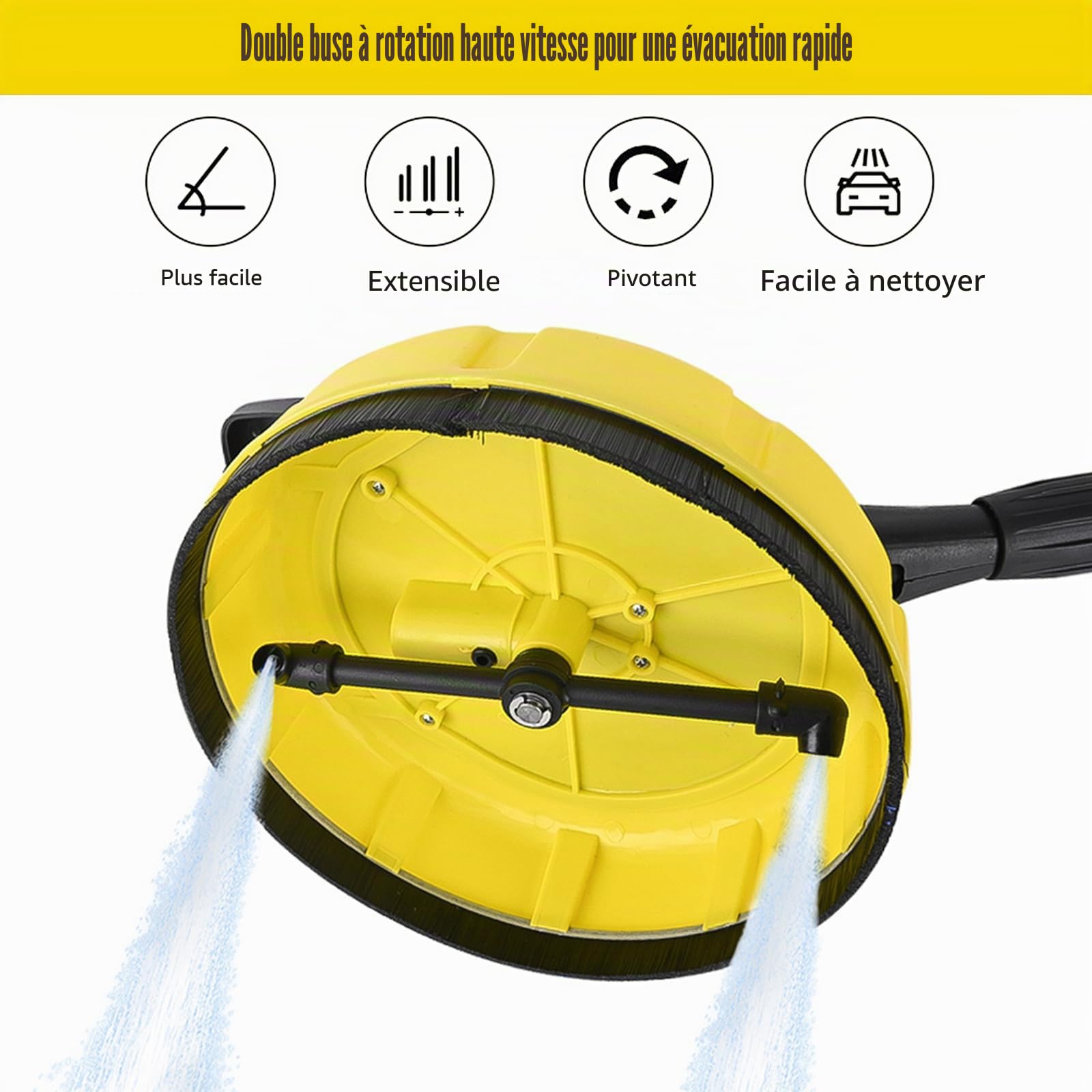 Brosse rotative pour nettoyeur haute pression Karcher K, nettoyeur de surface pour nettoyeur haute pression Kärcher K-Series K2, K3, K4, K5, K6, K7, nettoyant de terrasse, nettoyeur de surface rotatif