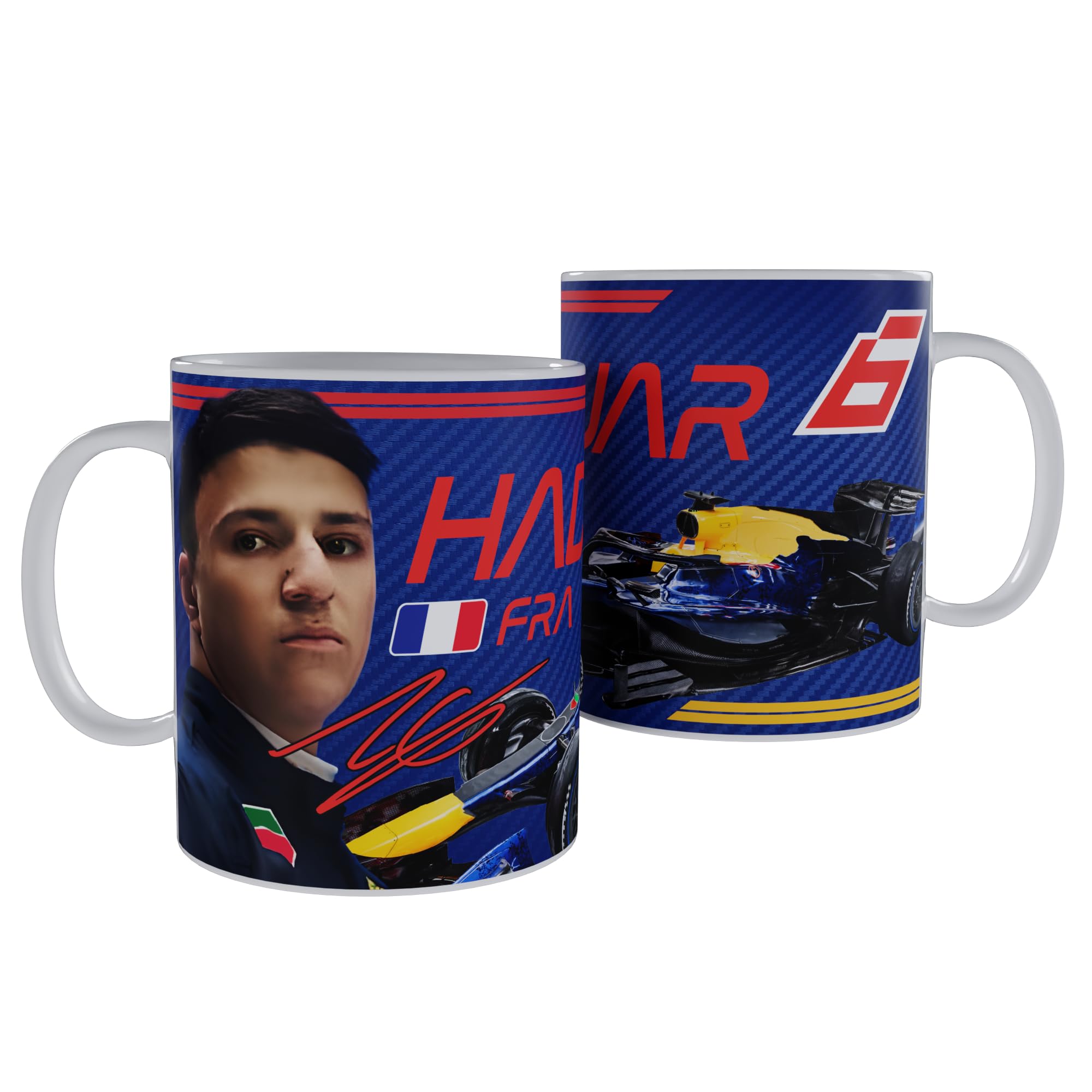 Partisan Hadjar Mug F1 Inspired Racing Fan Gift 11oz Ceramic Mug 2026 (Blue)
