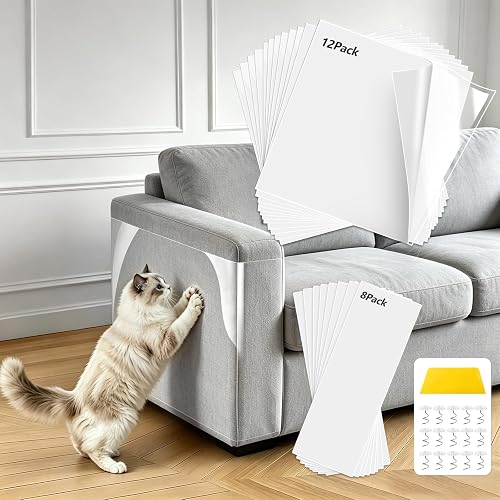 Anelueeoo Anti Cat Scratch Furniture Protector, 17" Couch Protector from Cat Cla