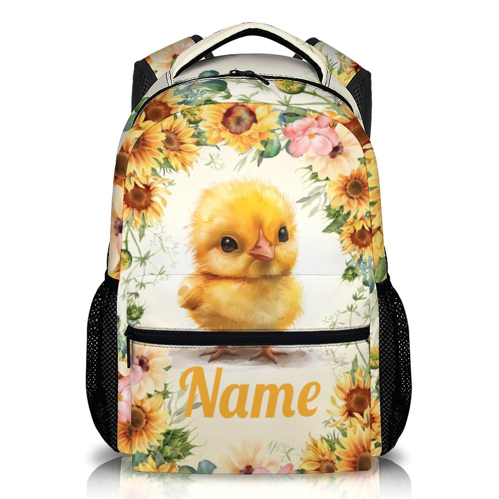 Wedinosaurnes Chick Backpack, Kids Backpack, Custom Toddler Backpack for Girls Boys 3-10, Cute 17 Inch School Bag, Student Bookbag for Travel School