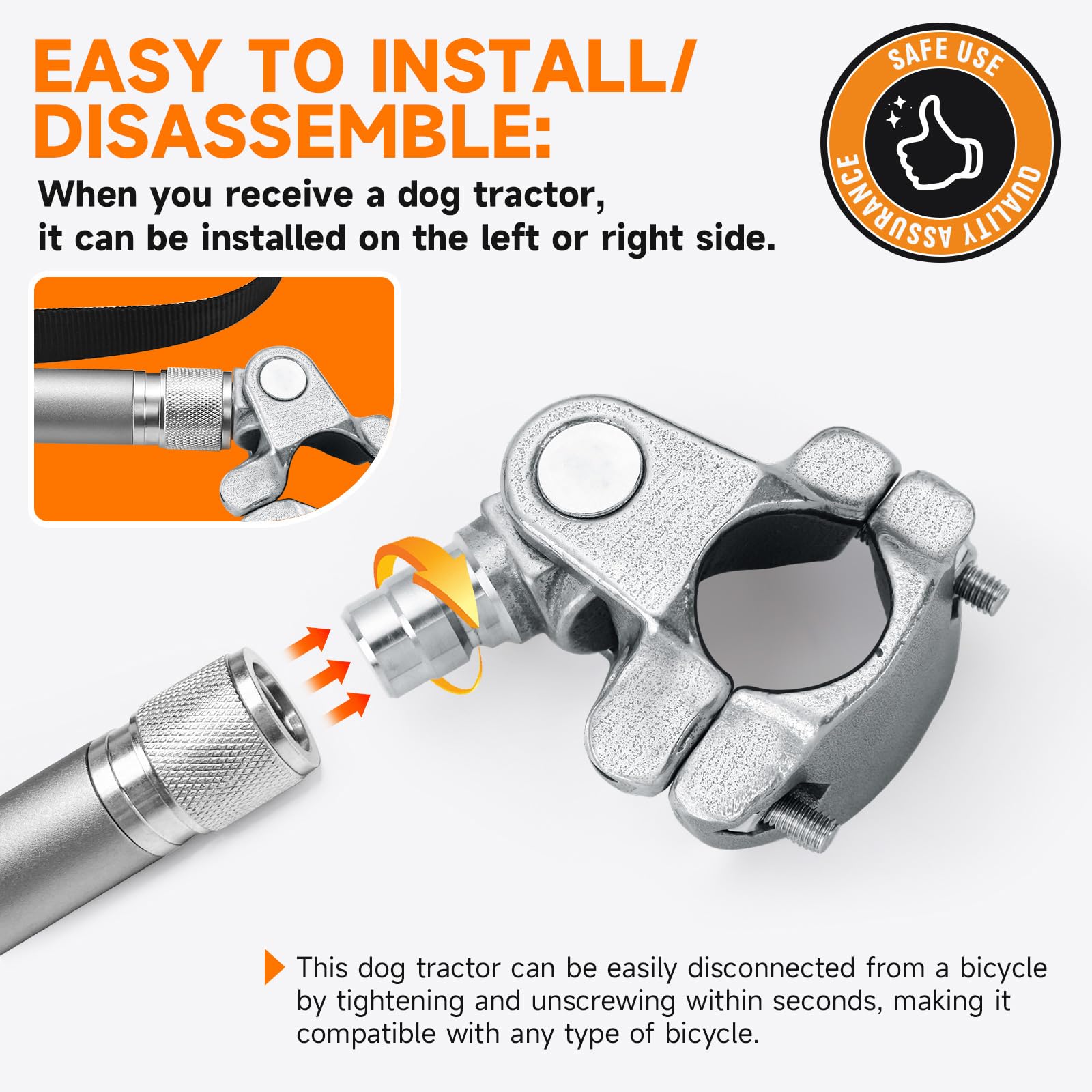 Correa para Perros Bicicleta - Correa Perro Bicicleta Se Puede Girar 180°, Fuerte Absorción de Impactos | Ajustable | Extraíble/Entrenamiento Jogging/Montar en Bicicleta