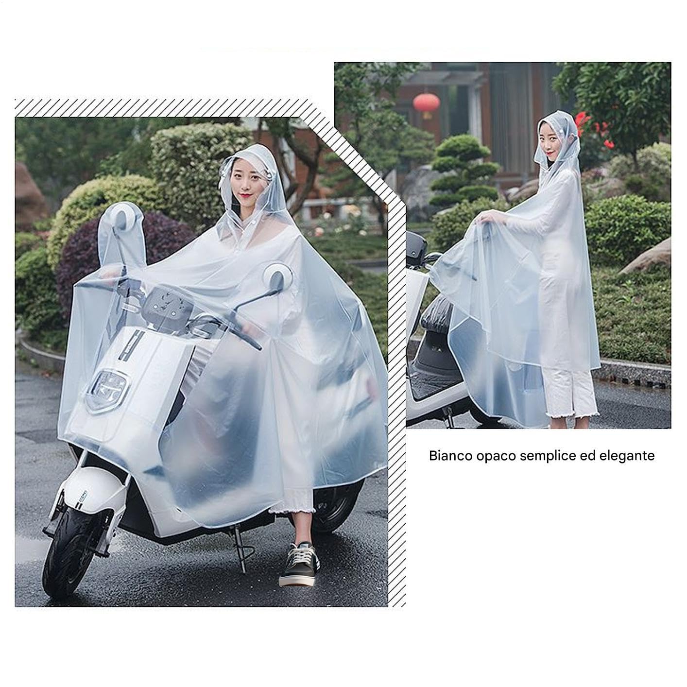 Poncho de Bicicleta | Campana de Lluvia con Capucha para Bicicleta | Ligero Y Reutilizable Para Moto Ciclismo Viajes Hombre Mujer Impermeable Transparente