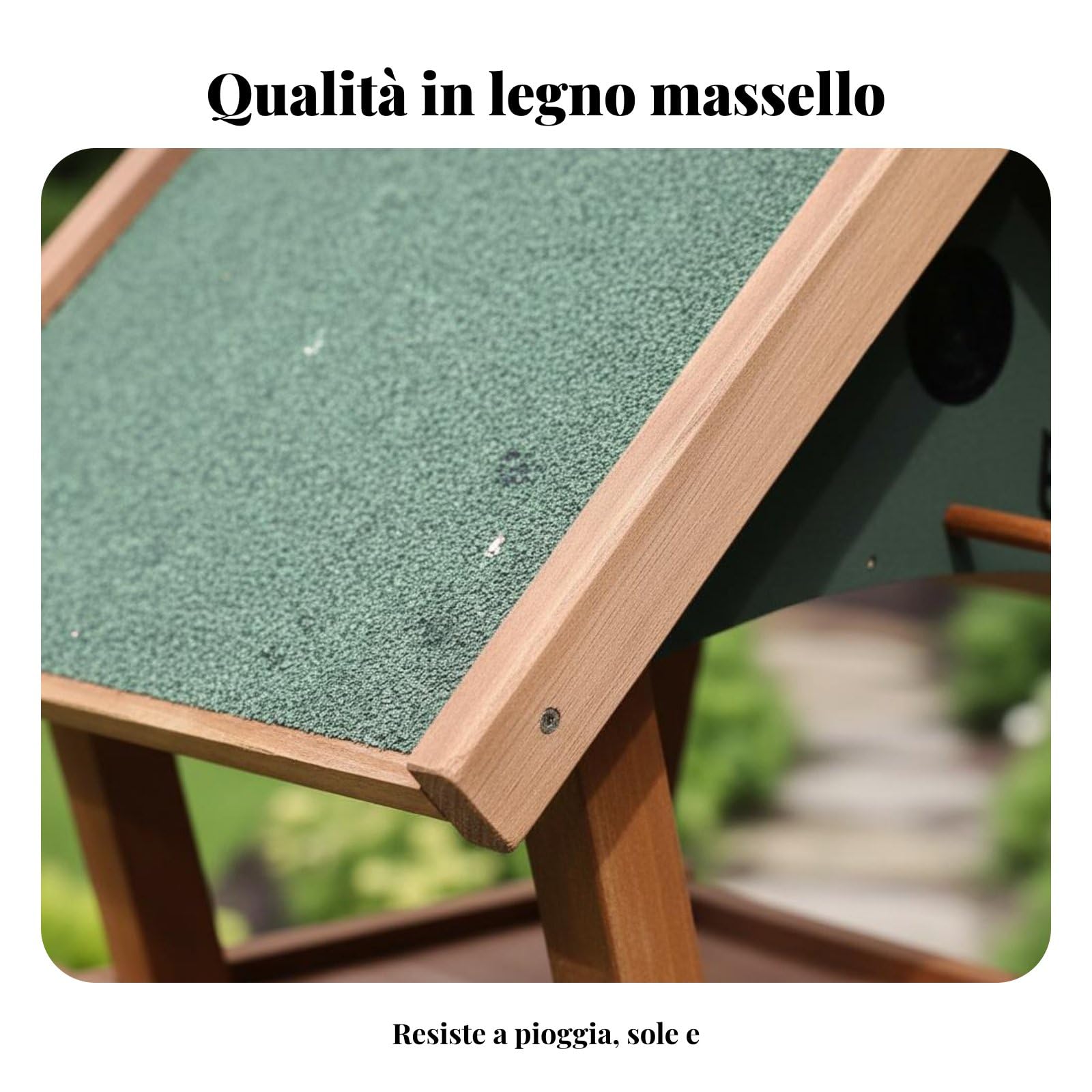 Mangiatoia per Uccelli da Esterno Mangiatoia Tavolino Stazione in Legno Massello con Tetto Protettivo E Vassoio Ampio per Passeri E Fringuelli Base