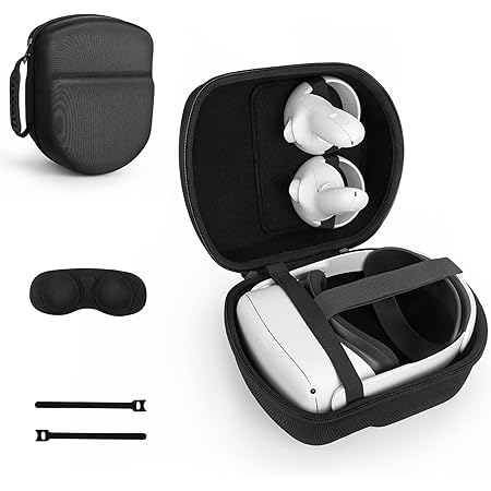 Yinke Tasche Case für Oculus Quest & Quest 2 und Elite Strap VR Gaming Headset, Reisetasche Schutzhülle Aufbewahrungstasche Hülle Etui (Quest 2 Case Black)