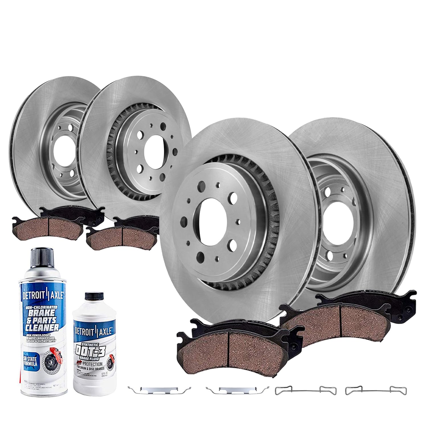 Detroit Axle - Brake Kit for 2010-2014 Volvo XC90 Disc Brakes Rotors 2011 2012 2013 Ceramic Brake Pads with Hardware Replacement : 12.91" inch Front