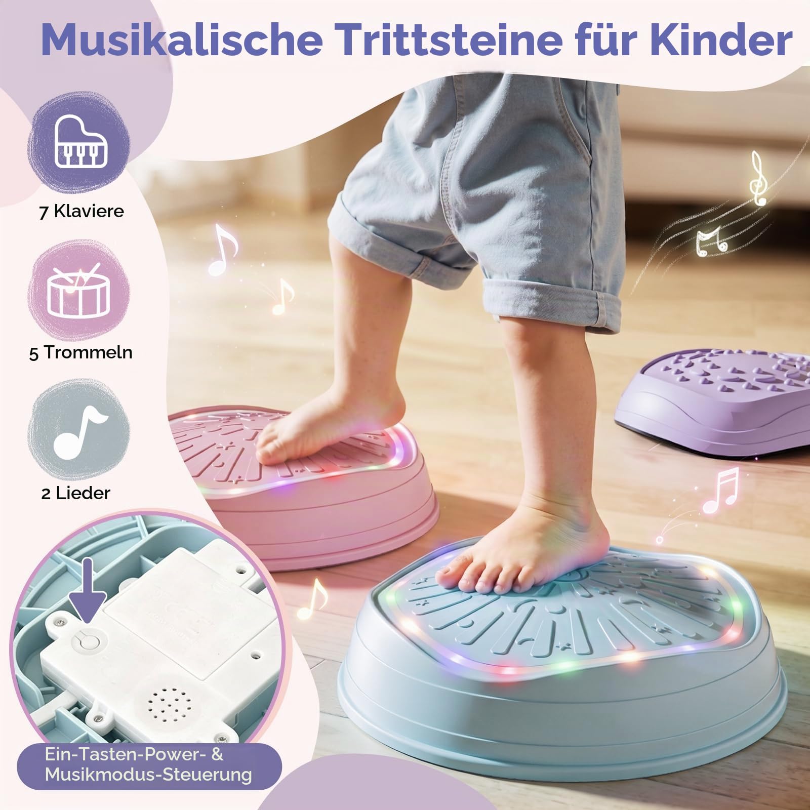 Lehoo Castle Balanciersteine für Kinder mit Lichtern und Musik