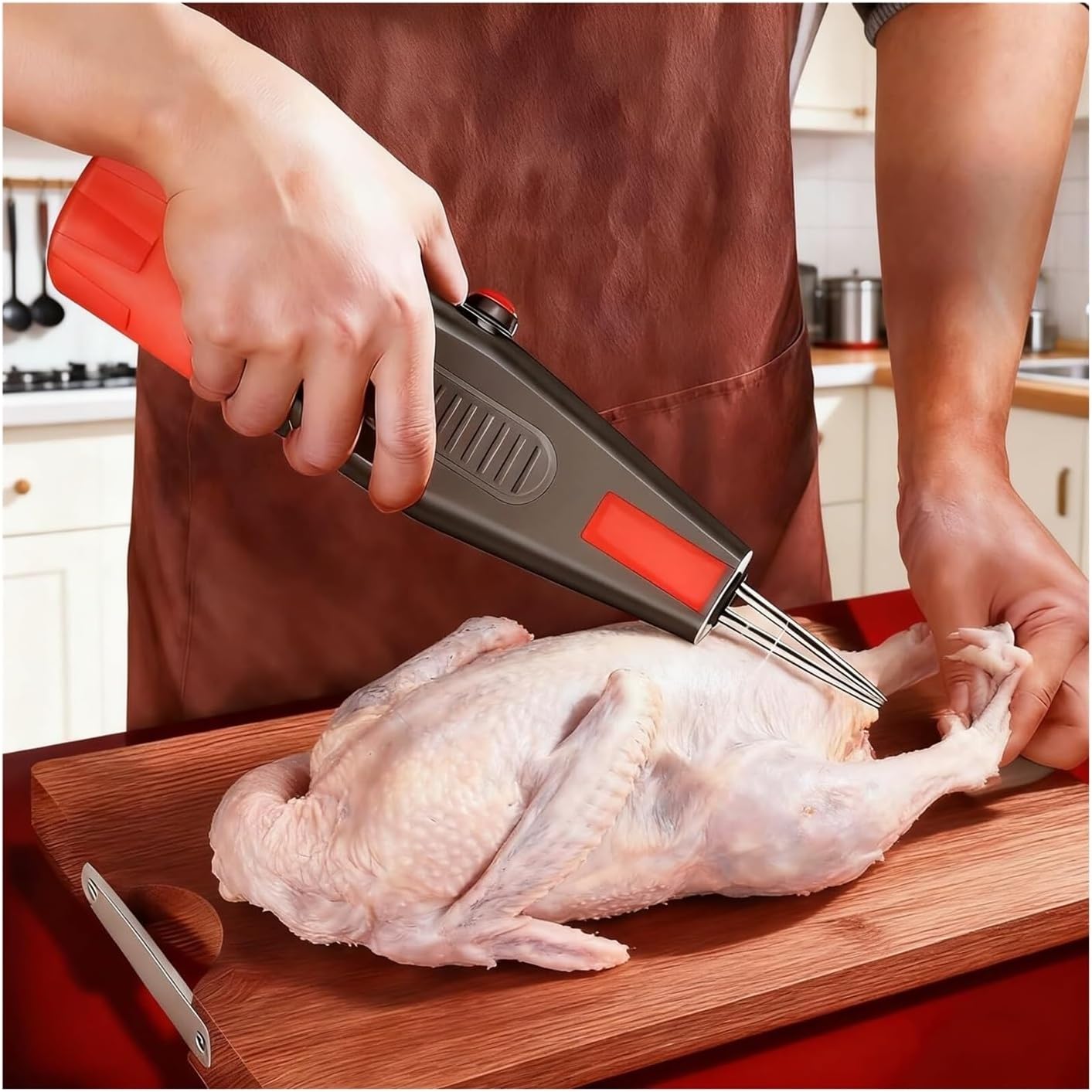 Electric Handheld Chicken Plucker Machine – High-Efficiency Poultry Feather Remover with 304 Stainless Steel Cones, 6000mAh Battery & Dual Motors for Duck, Goose, Turkey, Quail