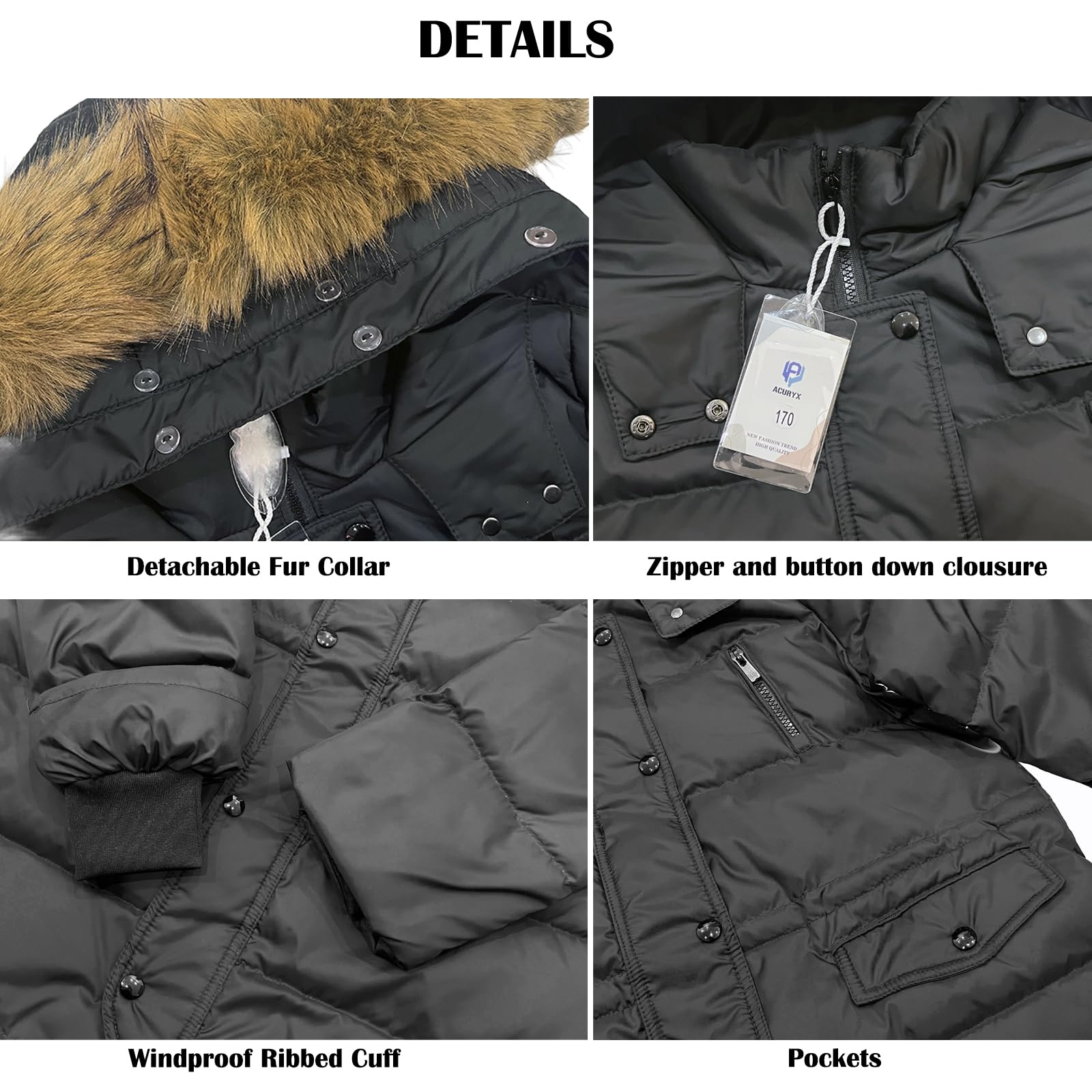 Cappotto Lungo con Cappuccio Invernale da Unisex Ragazzi Giubbotto Trapuntato Incappucciato Piumino 2-15 Anni