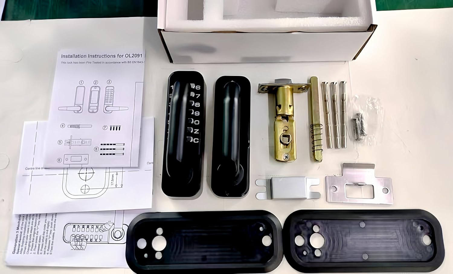 Upgraded Mechanical Outdoor Keyless Gate Lock, Gate Locks for Outdoor Fence with Code, Weatherproof Zinc Alloy Push Button Entry Door Lock with Adjustable Handle for Fence Gate Garage