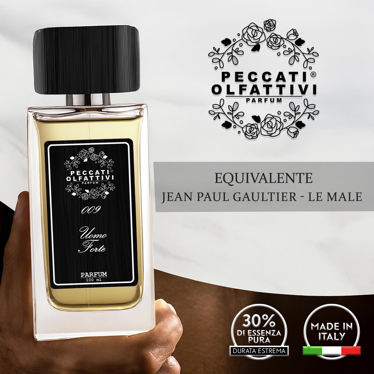 Peccati Olfattivi N.09 Profumo Uomo Equivalente 100 ml Parfum con 30% Essenza Pura