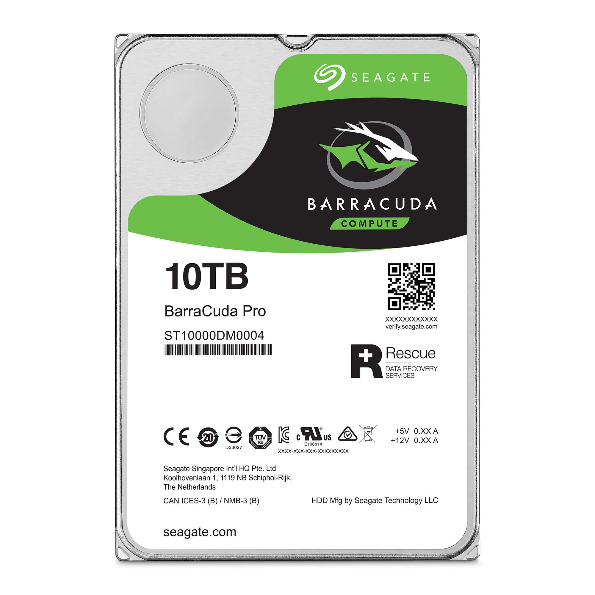 Seagate BarraCuda Pro SATA HDD 10TB 7200RPM 6Gb/s 256MB 