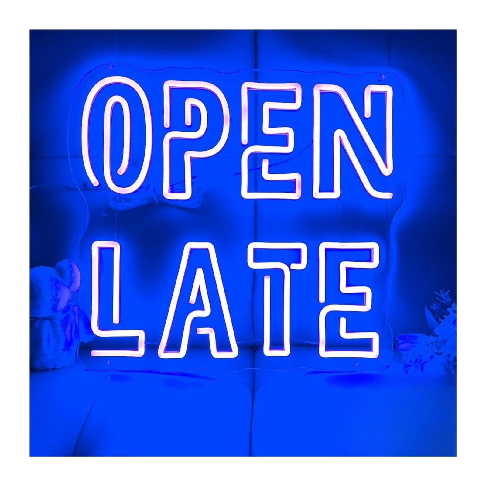 Shouxi Blue Sign Lamp Open Late Neon Sign Led Light Restaurants, Individual Stores Mood Lights To Make Your Store More Attractive(Blue)