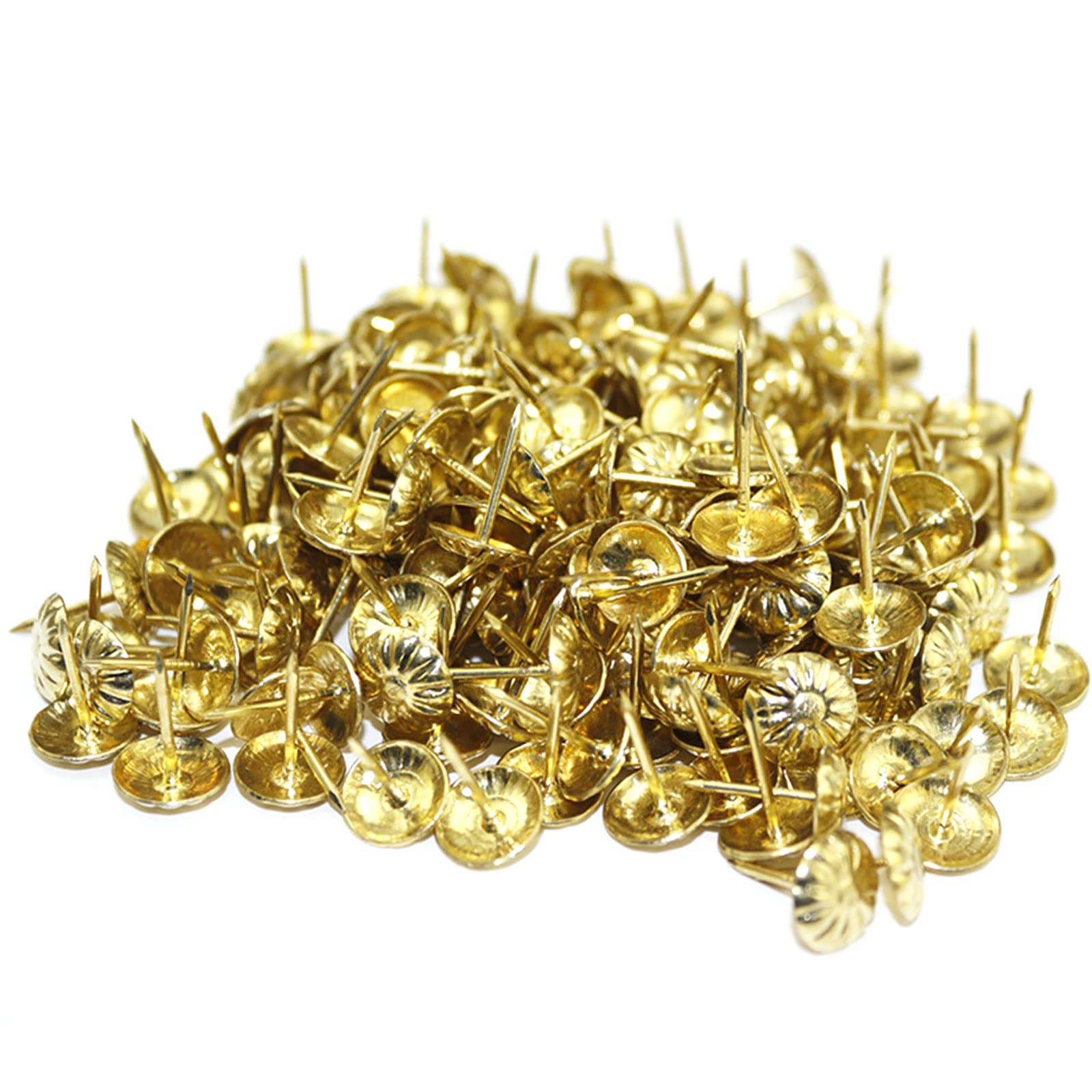 Zwwaazhf Gold 100 Pcs Antique Furniture Nail Decorative Tacks Upholstery Nail For Upholstered Cork Board Or Projects Decorative Tacks For Wood Upholstery Nails Cork Board Wall Hangings