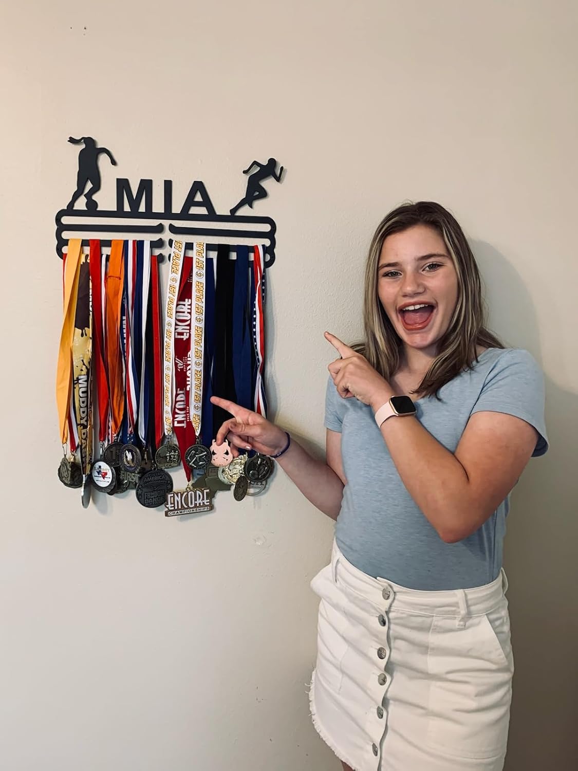Athlete's Gift Shop Personalized Medal Display Hanger (Up to 2 Sports) - Durable Wall-Mounted Display for Awards, Trophies, and Medals - Sleek Design, Easy Installation - Made in The USA