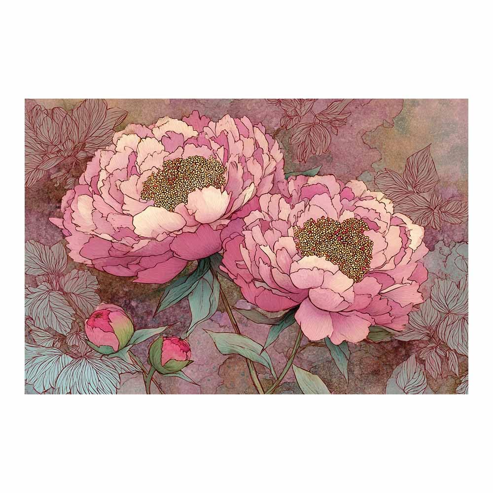 Hoqiu Multicolor Flower Posters Pastel Peony Print Modern Canvas Wall Art, Decorative Paintings, Canvas Painting Wall Art For Home Decor.(Multicolor)-80X120cm Unframed