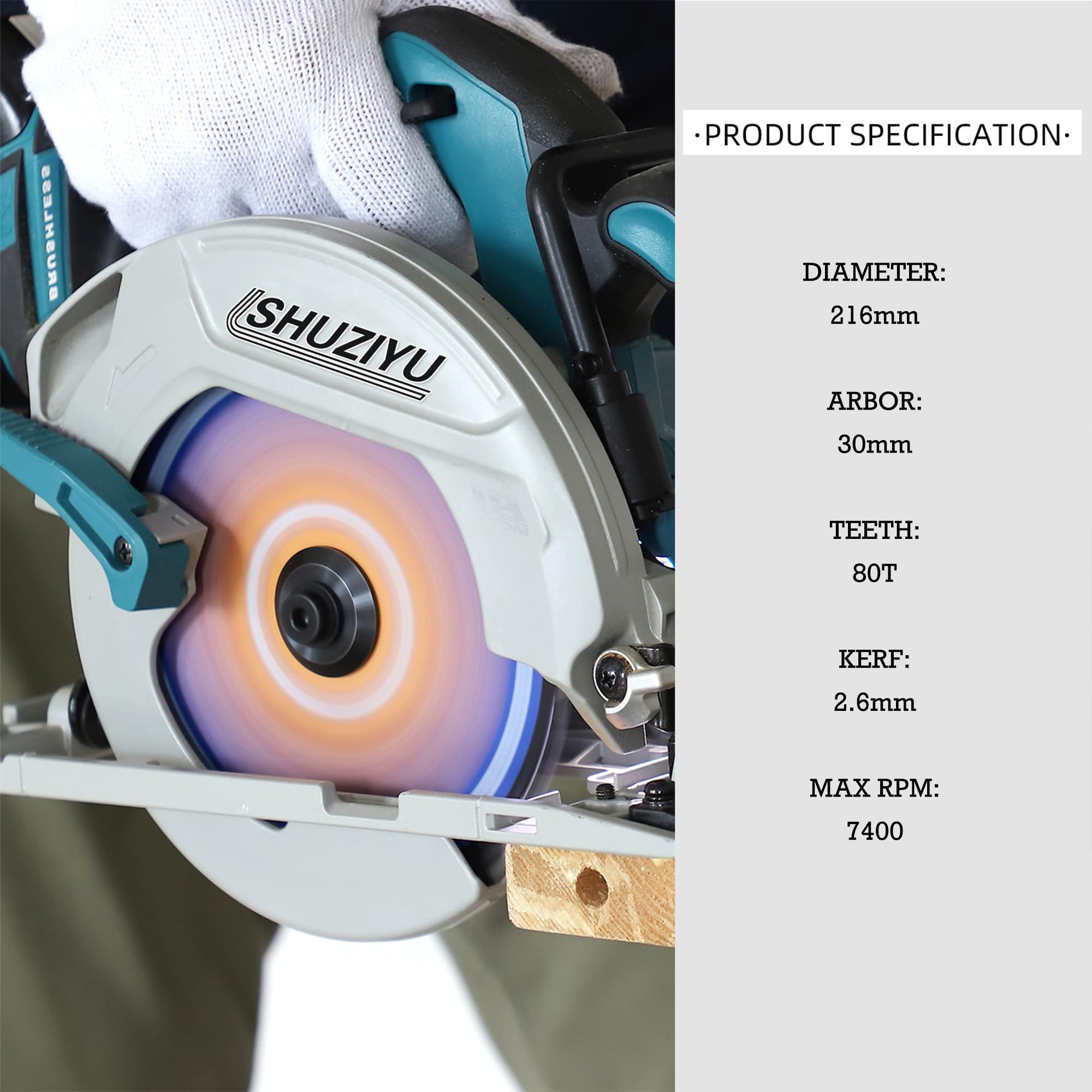 LSHUZIYU. 216mm 80T, Centre hole 30mm with 25.4-22.23-20-15.88mm Washer. Wood Working Circular Saw Blade. Mitre Saw Blade - Image 3