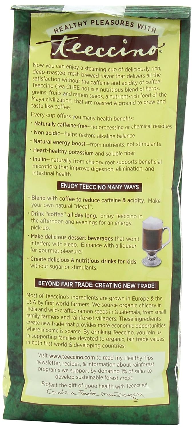 Teeccino Organic Herbal Coffee, Maya Chocolate, Caffeine-Free, 11-Ounce Bags (Pack of 3)