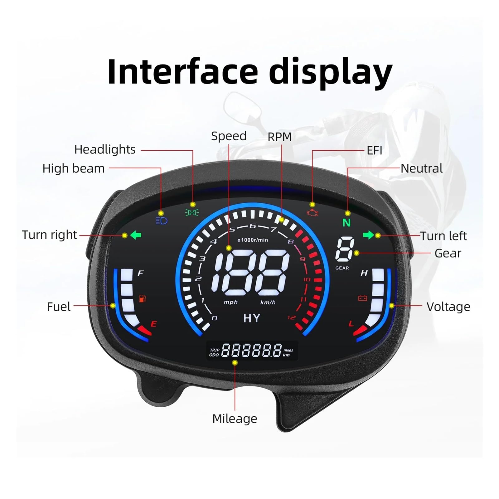 Tachimetro Digitale Contagiri motocicletta Per XRM110RS Strumento Digitale Per Moto A LED RPM Livello Carburante Volt Marcia Velocità Chilometraggio Indicatore Cruscotto