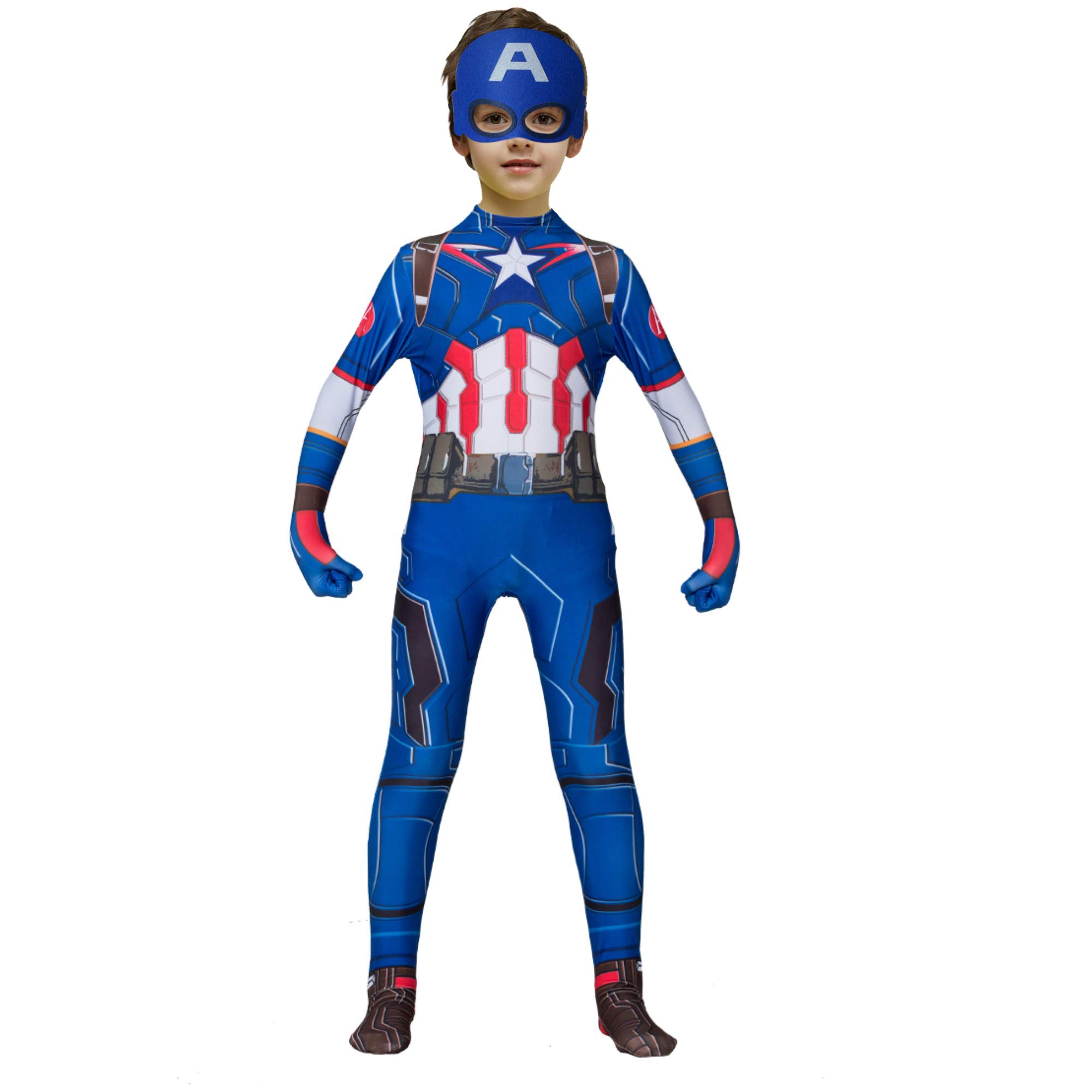 The Kids Bodysuit Marvel Superhero Series Captain America Iron Spiderman Black Spiderman Lycra Spandex Halloween Cosplay Costumes