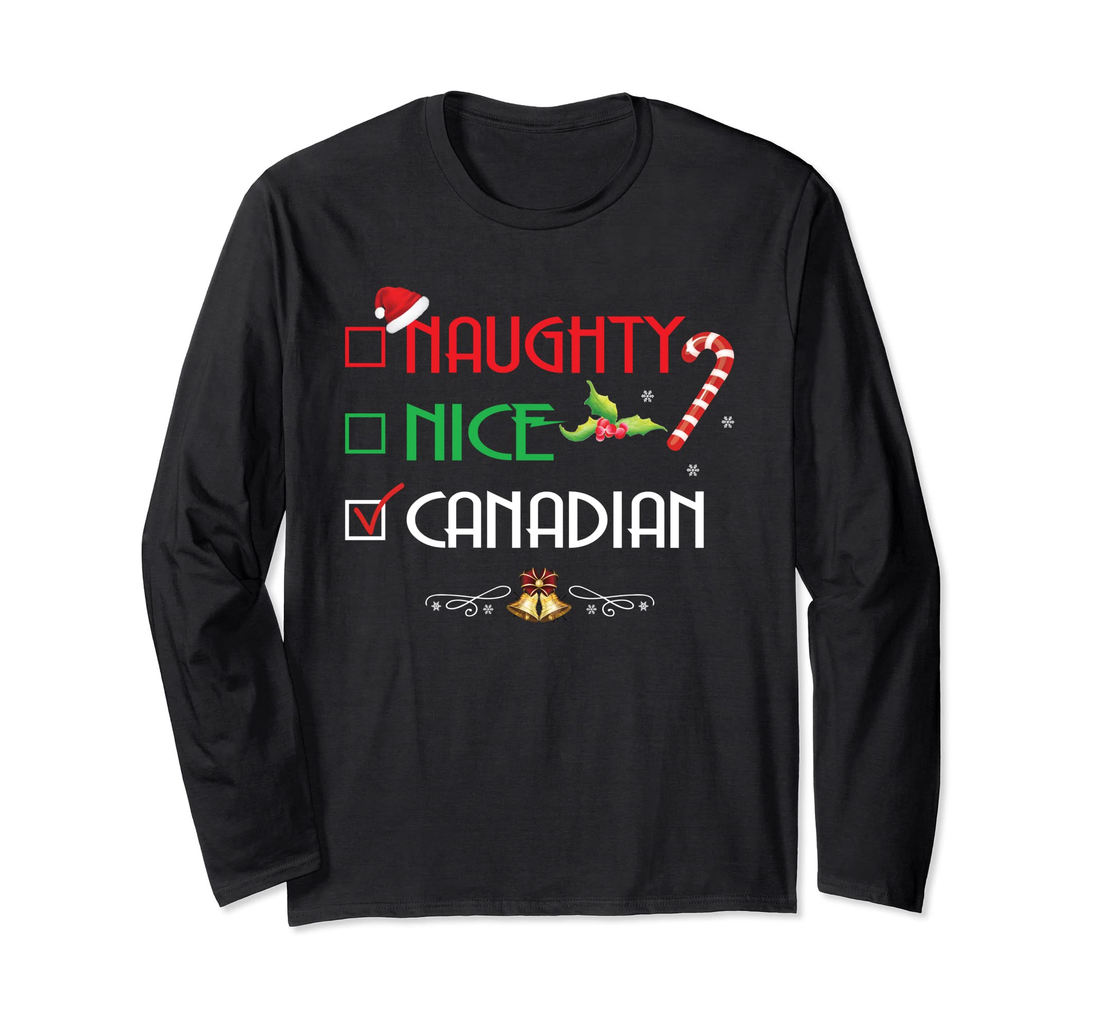 Nice Naughty Canadian Group Matching Christmas Gifts Long Sleeve T-Shirt