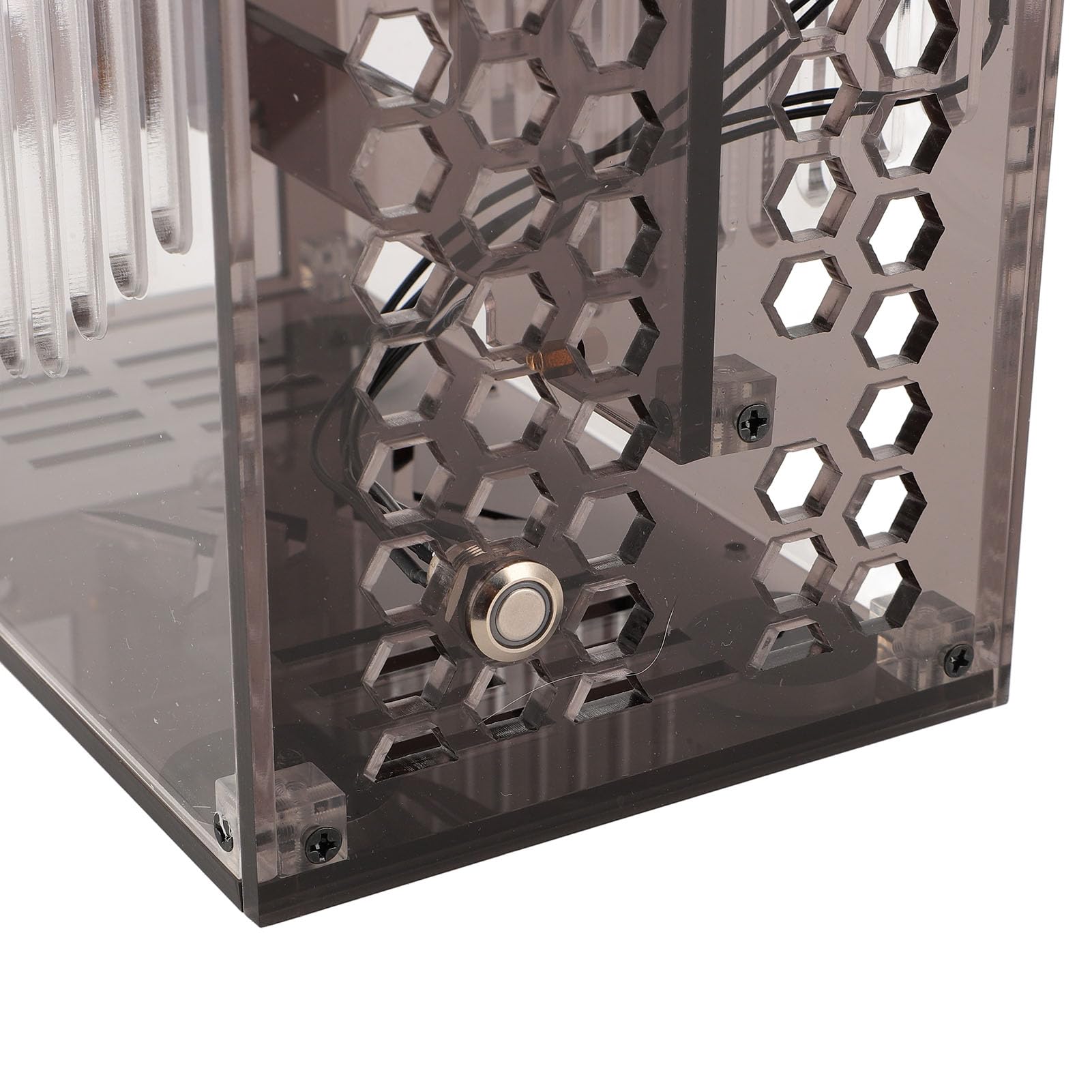 Socobeta Miniaturowa Obudowa Komputera ITX Przenośna Akrylowa Obudowa Komputera dla Majsterkowiczów 23x20,5x12cm Przezroczysty Przepływ Powietrza 360 Stopni (Czarny)