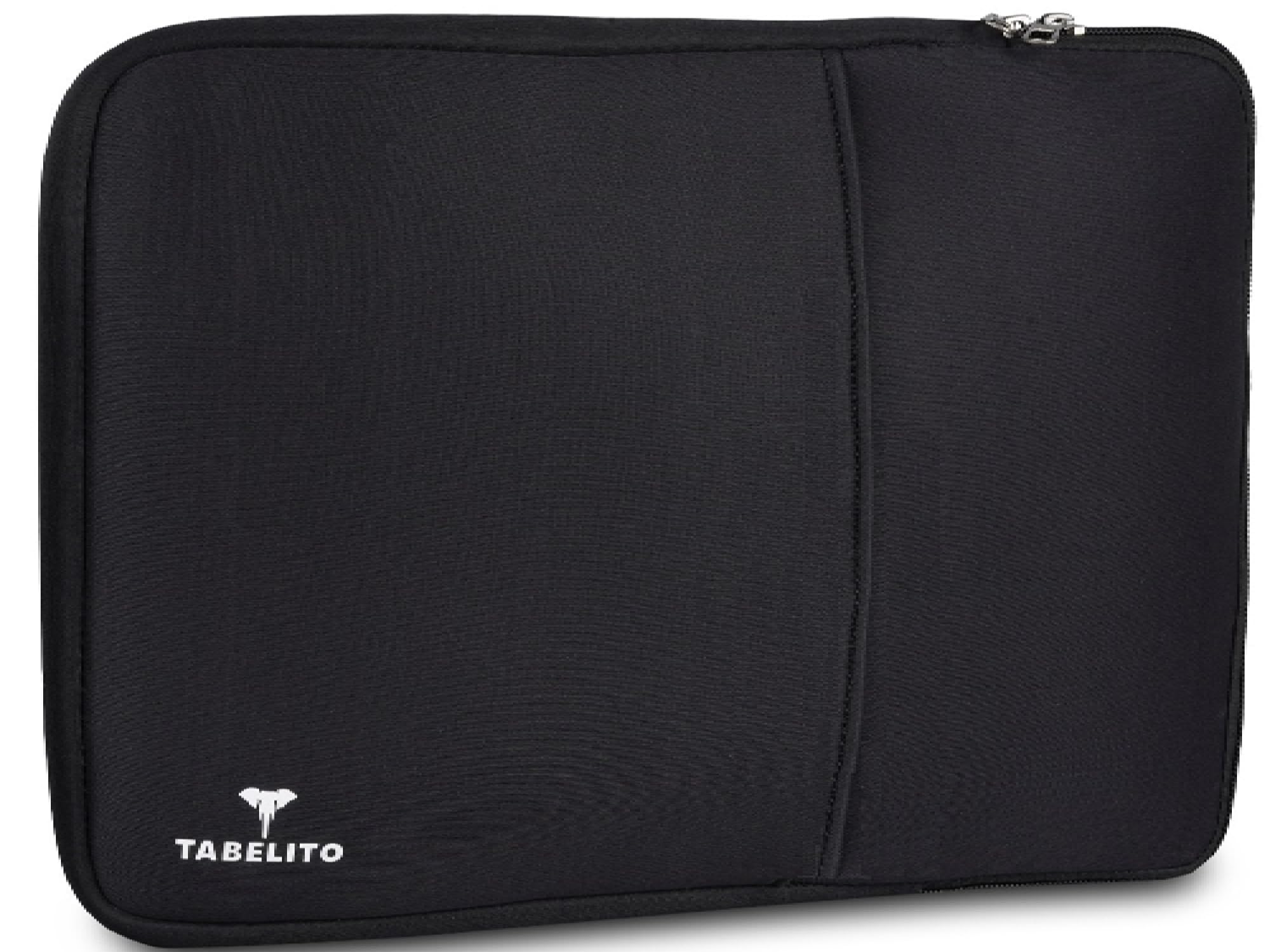 Tabelito Laptop Sleeve 14 Inch Case, Water Repellent Polyester Neoprene Case with Accessory Pocket Compitable for MacBook, Dell, Lenovo & Other Laptops, Notebooks,Black