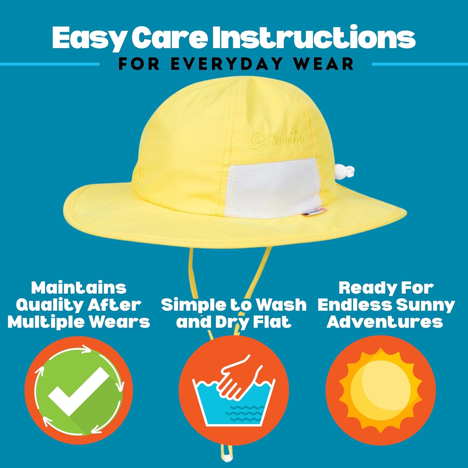 SwimZip Wide Brim Sun Hat | UPF 50+ Protection for Baby, Toddler, and Kids - Image 5