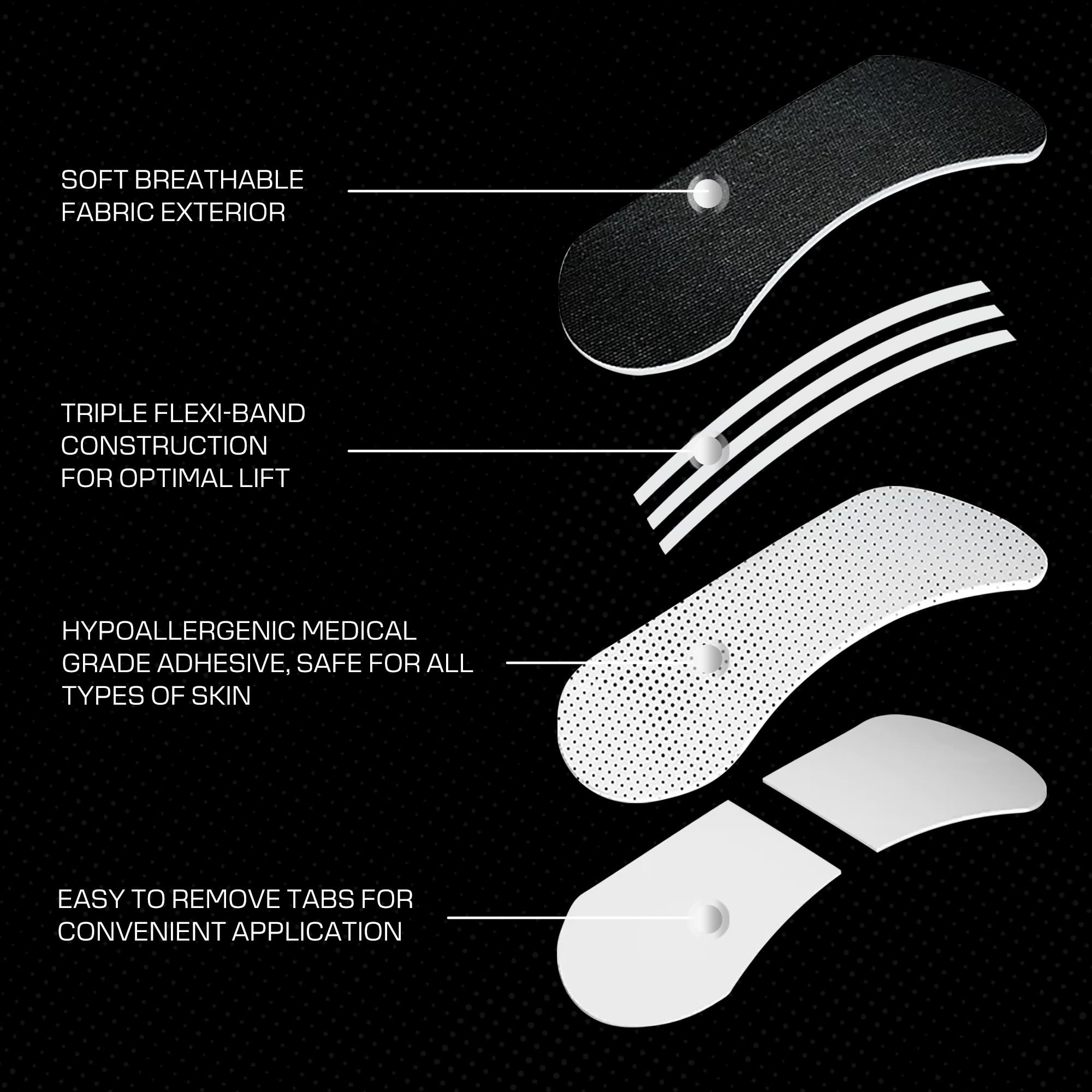 (60 unidades) Tiras nasales para ronquidos, tiras nasales para respirar, solución antironquidos y cinta nasal para aliviar la congestión nasal para dormir, color negro, ajuste universal, extra
