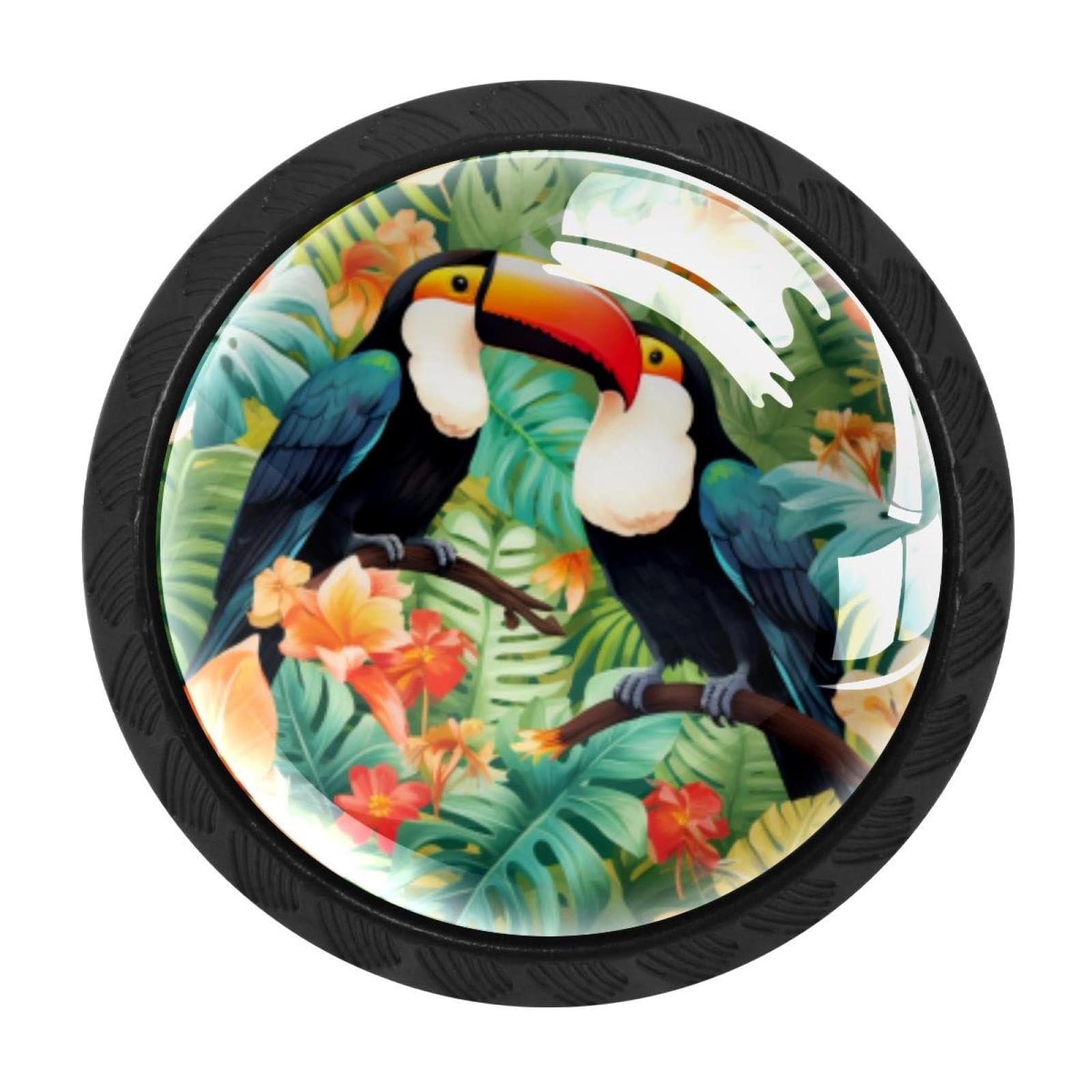 CHENZZZZ 4 Pieces Kitchen Cabinet Knobs Toucan Drawer Knobs Dresser Knobs Drawer Pulls Door Knobs Dresser Drawer Handles Knobs for Dresser Drawers