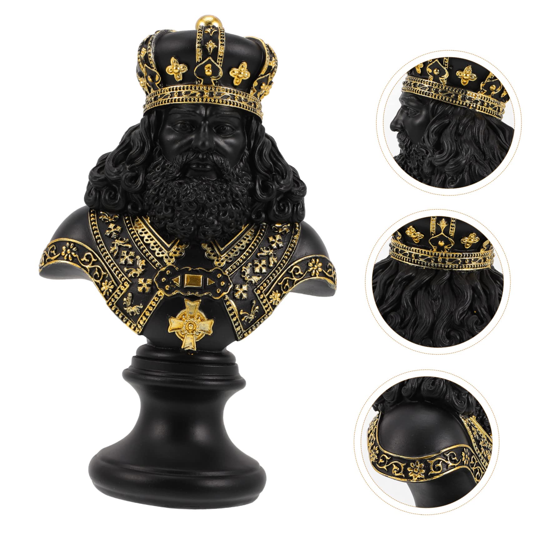 Statuette Roi D’échecs en Résine Synthétique, Élégante pour Bureau