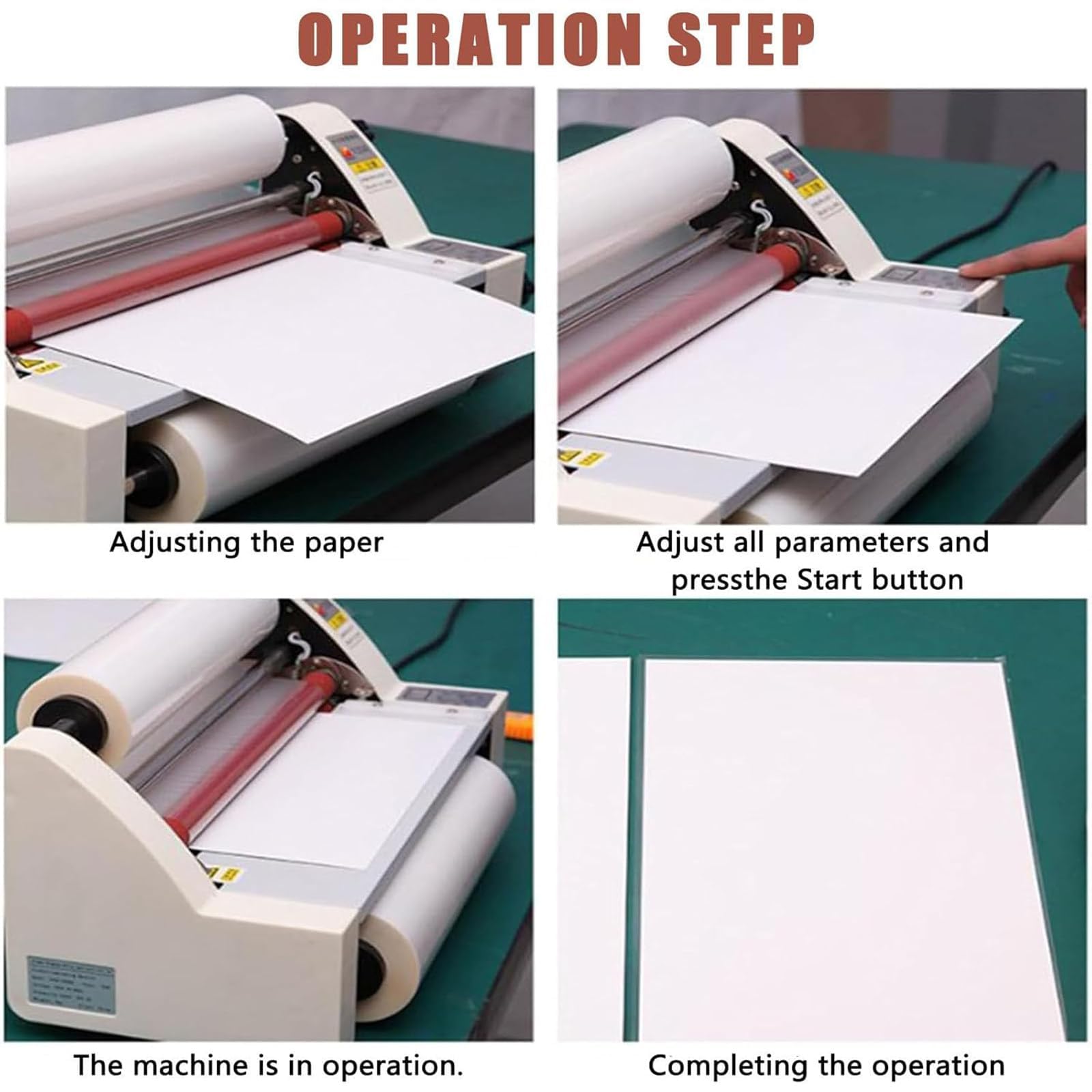 Laminator Komercyjny 335/450 mm do Laminowania na Gorąco i Zimno | Przemysłowy Laminator Fotograficzny 1,1 m/min z Wyświetlaczem Cyfrowym, Laminowanie Dwustronne, do Papieru, Kartonu(450MM)